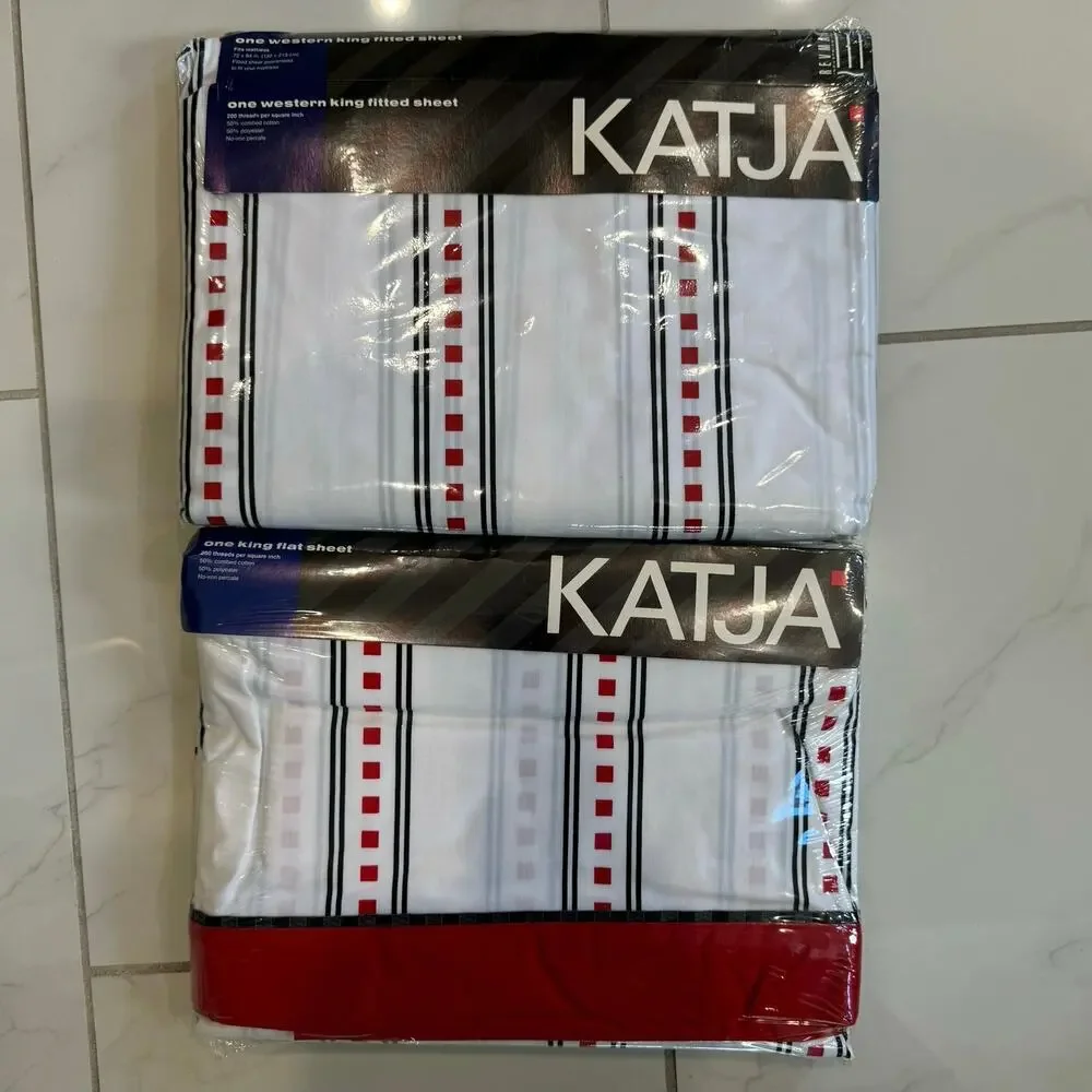 Revman Sheet Set Katja California King Vintage‎ 1989 200 TC Percale NEW